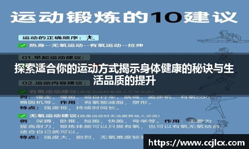 探索适合你的运动方式揭示身体健康的秘诀与生活品质的提升